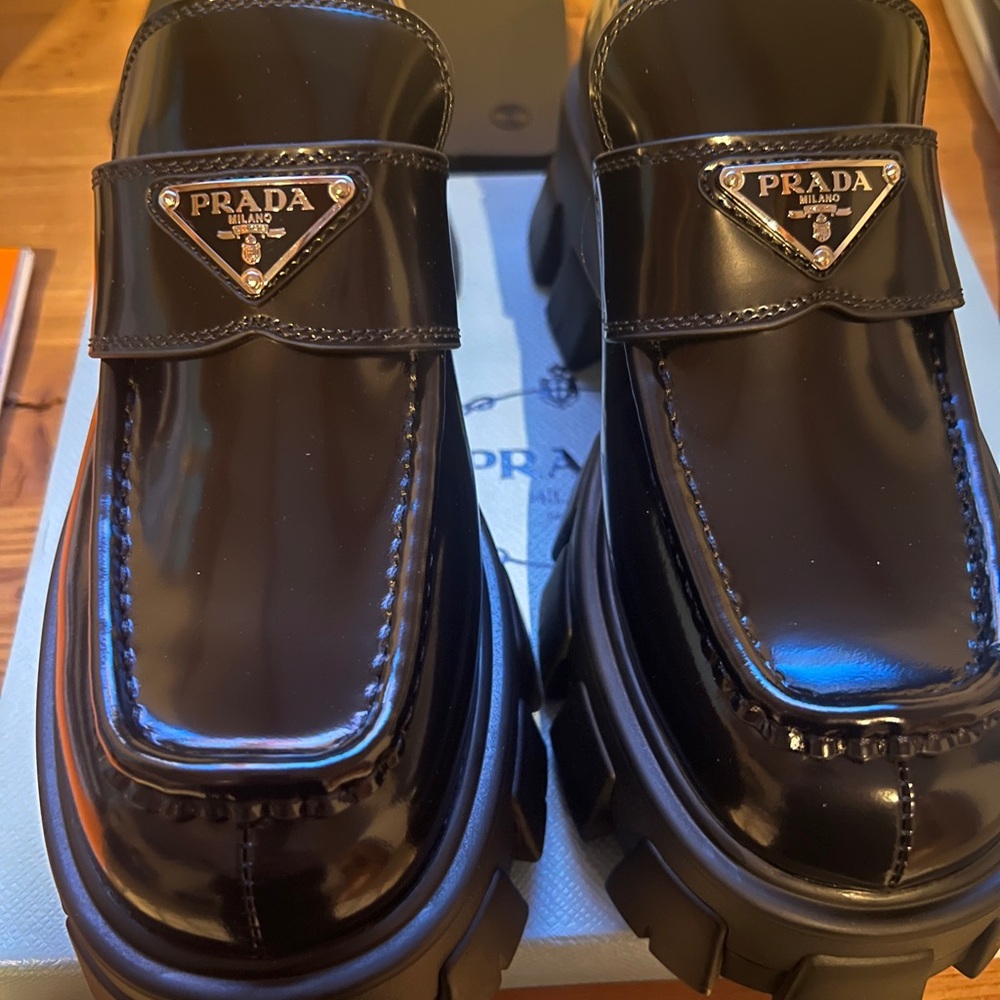 Prada Monolith Loafers brand new